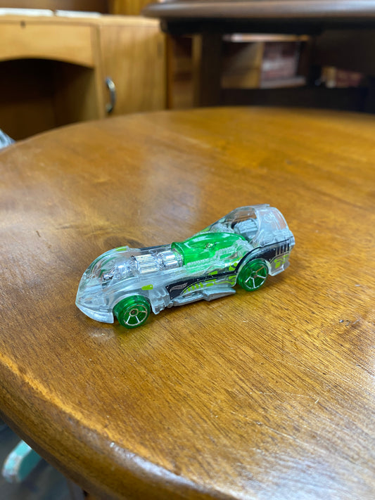 Hot Wheels Power Rocket Diecast Car 2014 Clear and Green CDV46