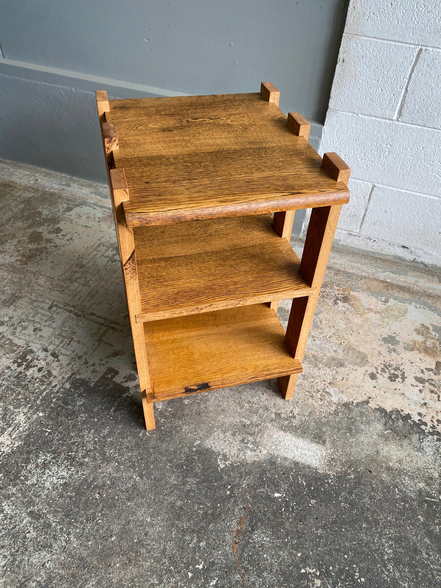 'The Rae' - Tiger Oak Custom Side Table