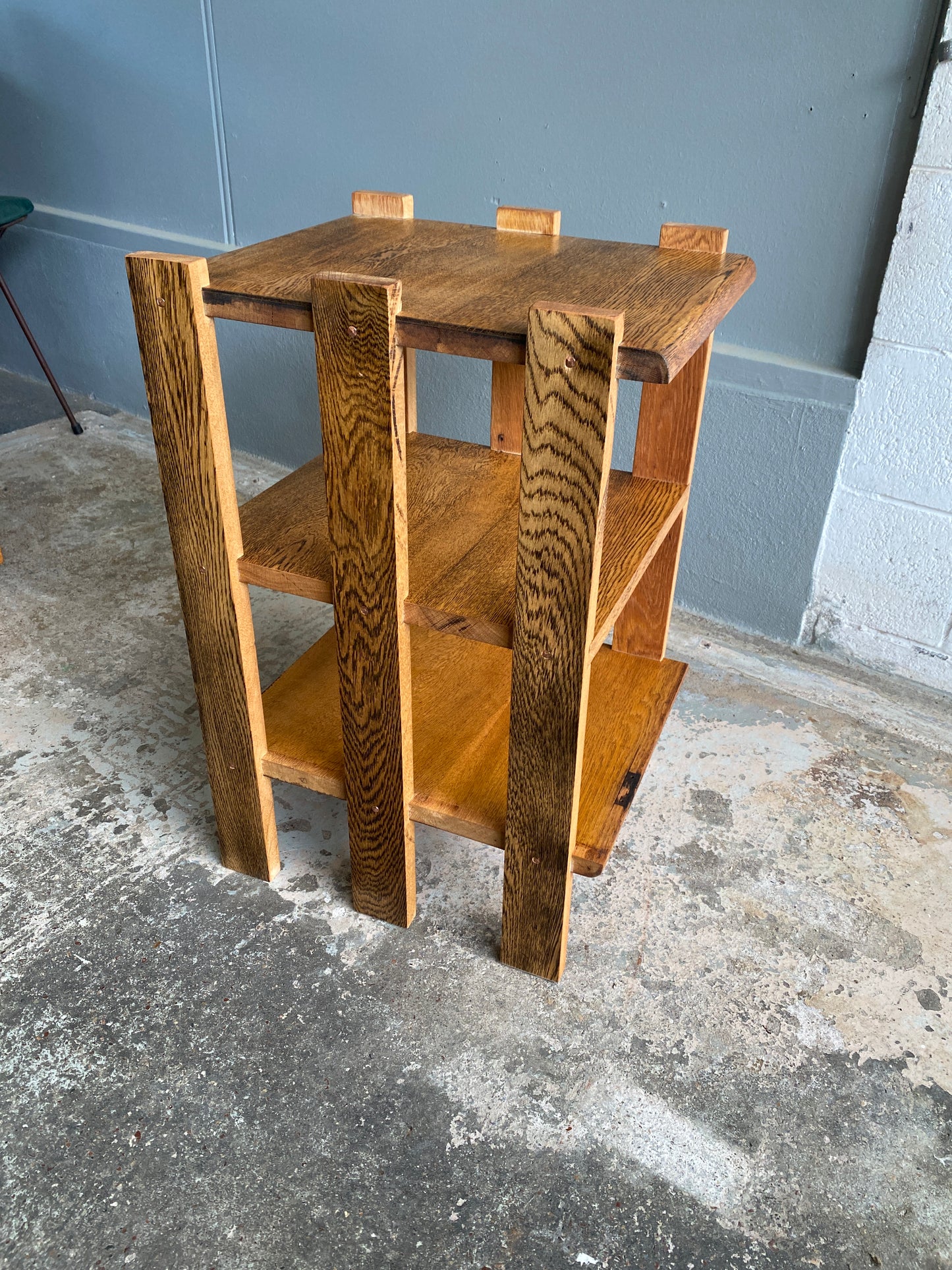'The Rae' - Tiger Oak Custom Side Table
