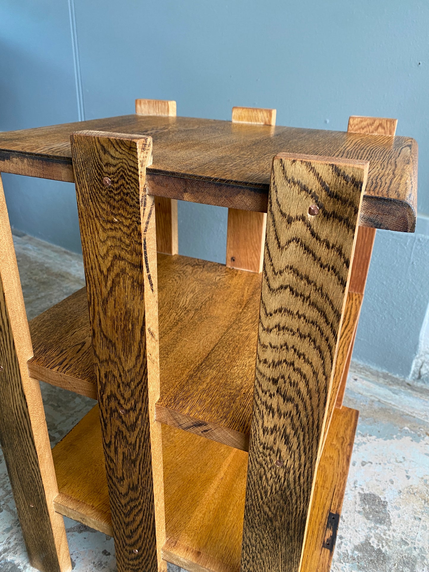 'The Rae' - Tiger Oak Custom Side Table