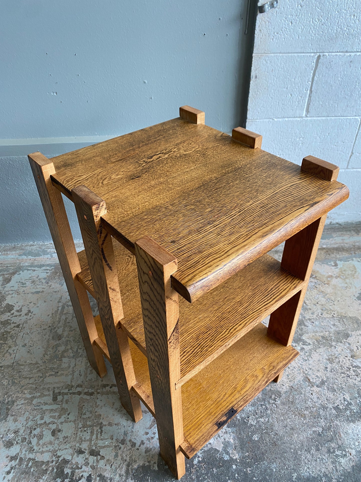 'The Rae' - Tiger Oak Custom Side Table