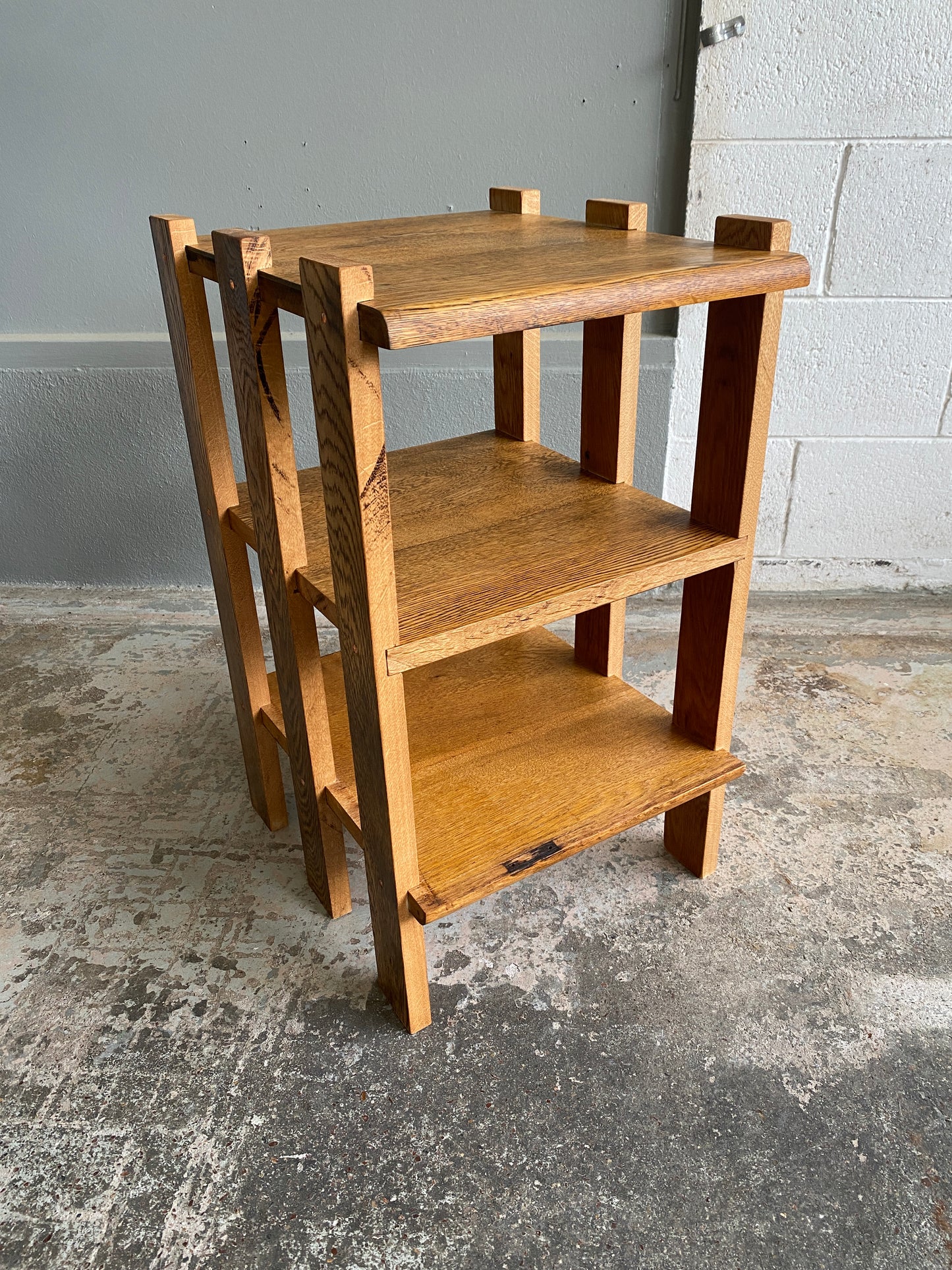 'The Rae' - Tiger Oak Custom Side Table