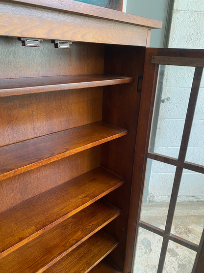 Mission Style Solid Oak Display/Bookcase