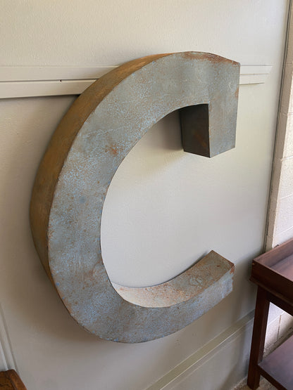 Industrial Metal Sign - Letter 'C'