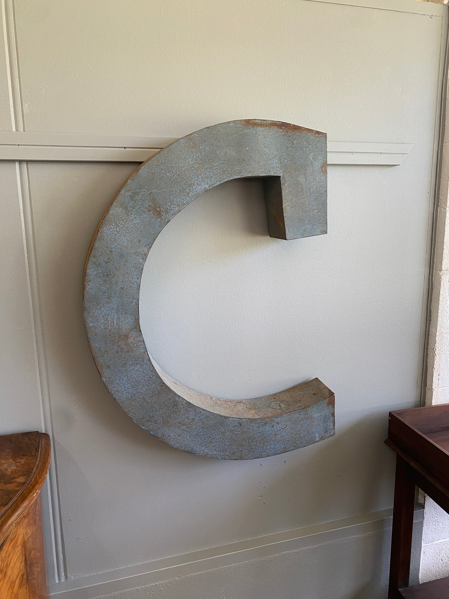 Industrial Metal Sign - Letter 'C'
