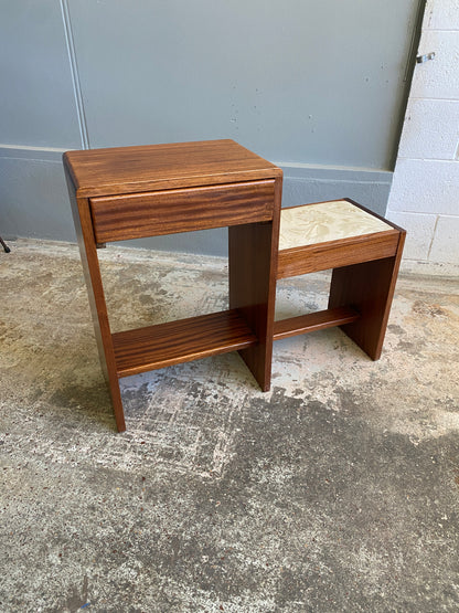 MCM Teak Telephone Table/Hall Seat