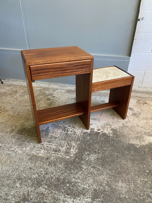 MCM Teak Telephone Table/Hall Seat