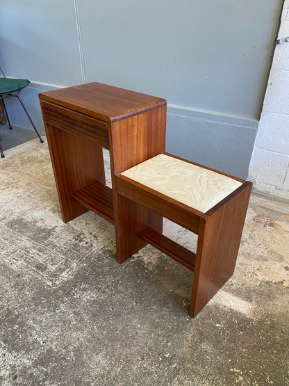 MCM Teak Telephone Table/Hall Seat
