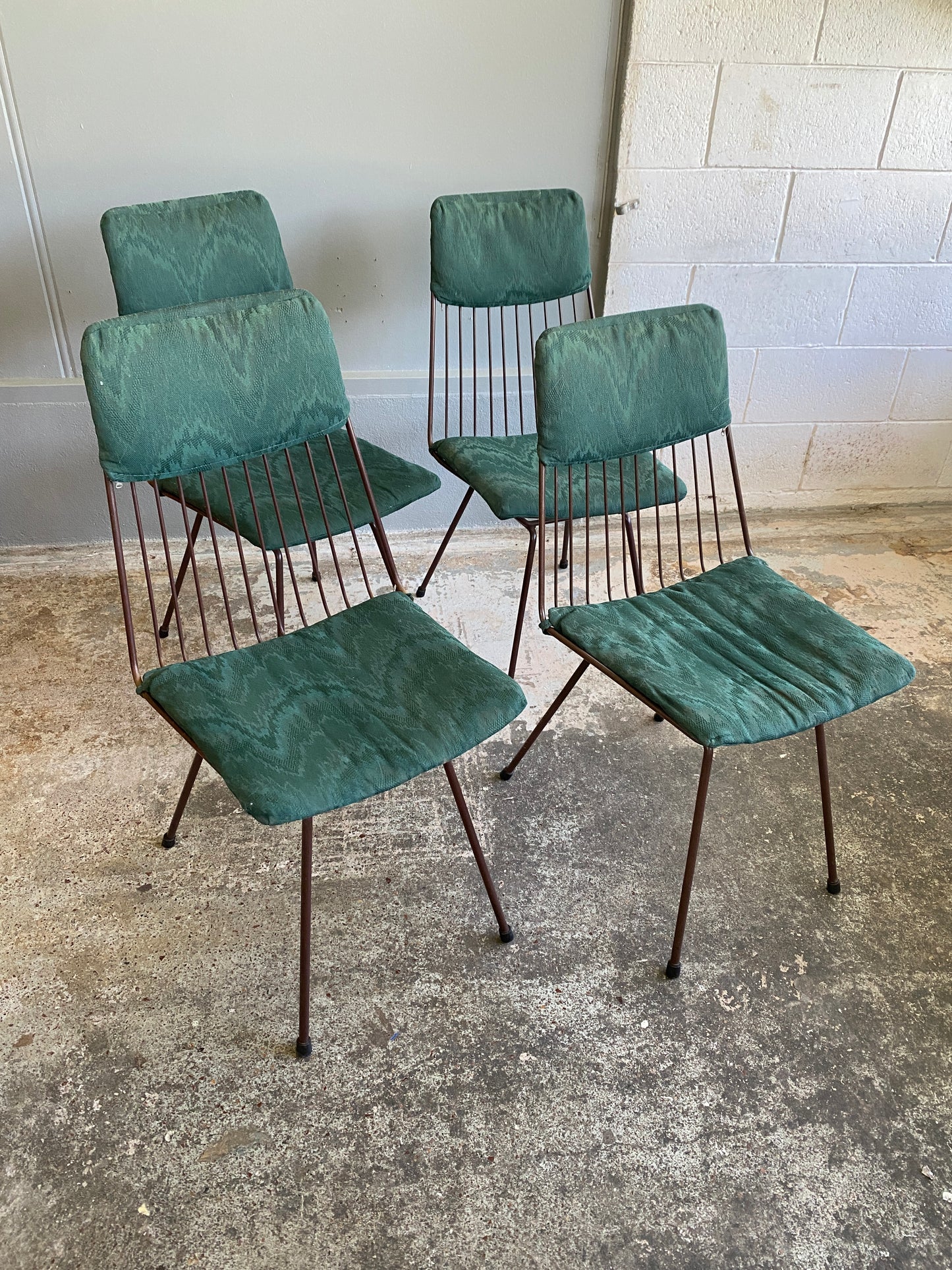 MCM Wire Framed Dining Chairs x 4