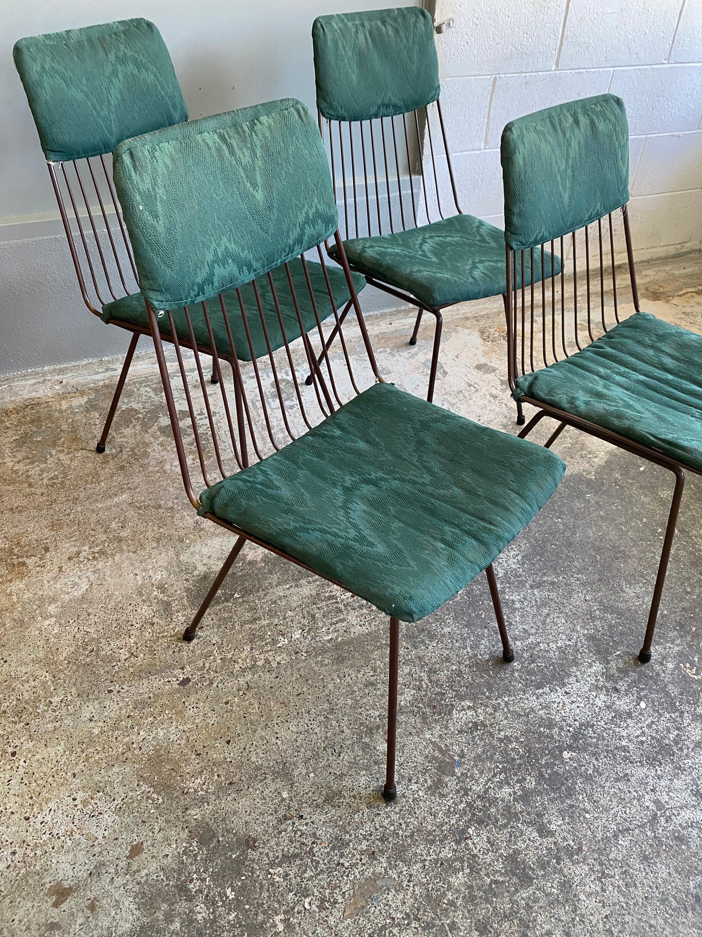 MCM Wire Framed Dining Chairs x 4
