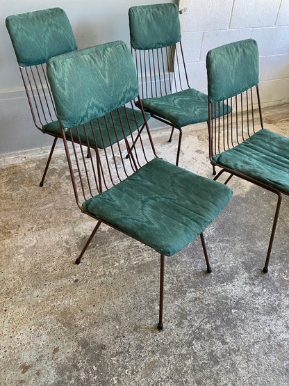 MCM Wire Framed Dining Chairs x 4