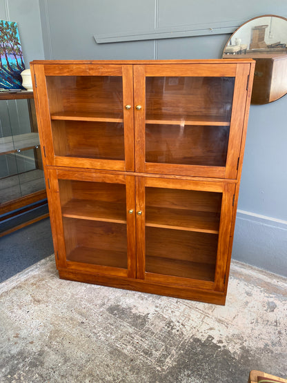 Mid-Century Solid Rimu Bookcase w. Doors