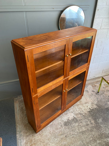 Mid-Century Solid Rimu Bookcase w. Doors