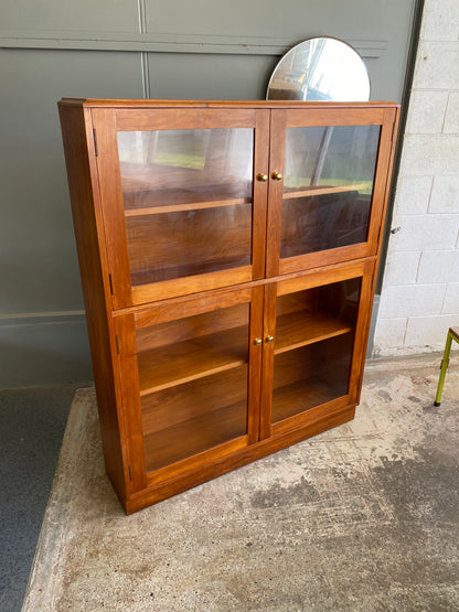 Mid-Century Solid Rimu Bookcase w. Doors
