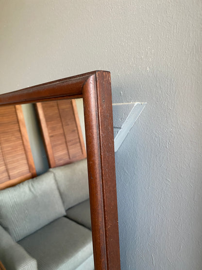 Mid-century Large Over Mantle Oak Mirror