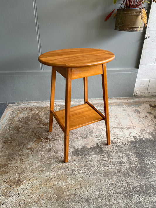 Mid-century Modern Style Round Rimu Side Table