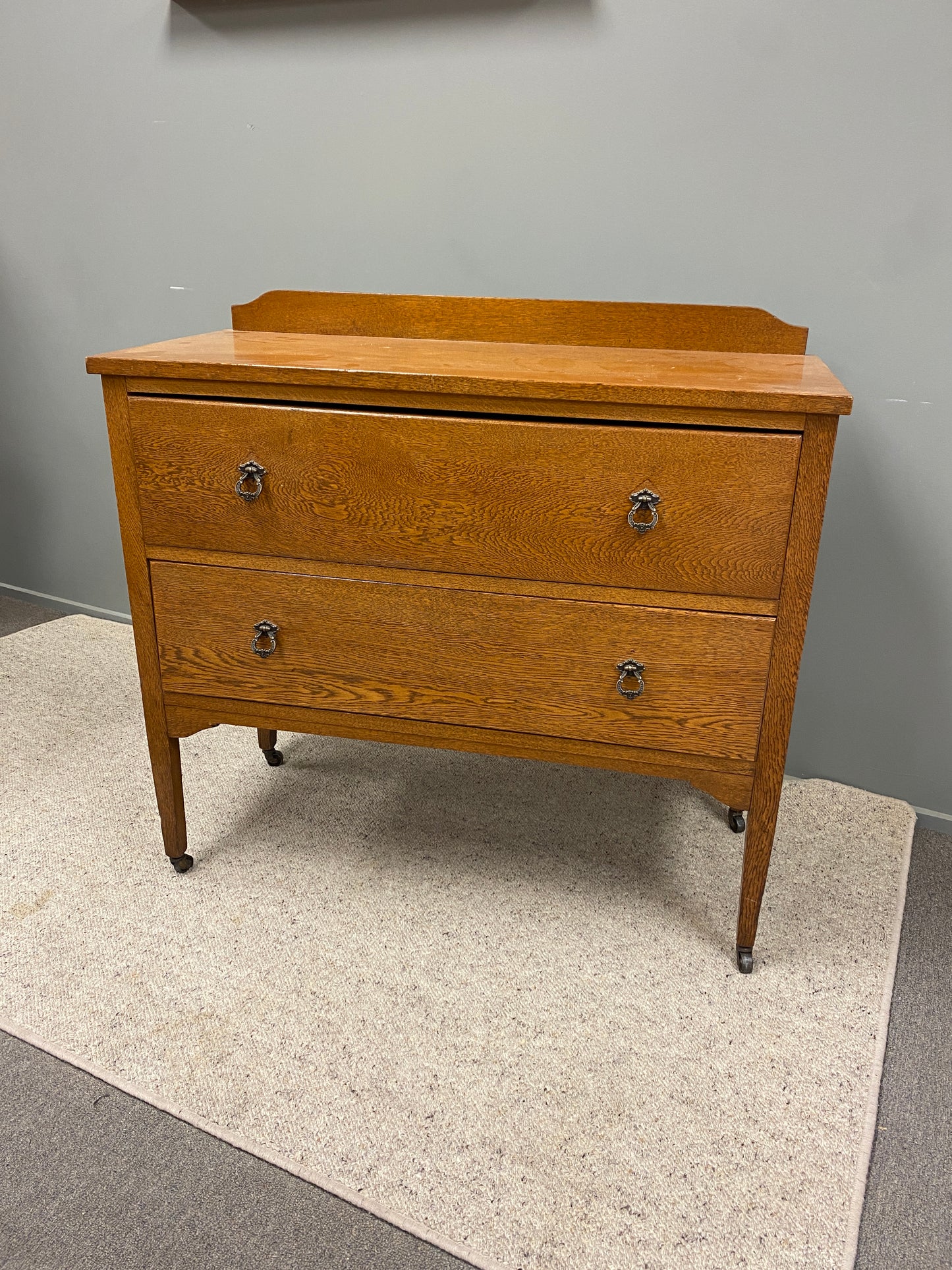 Mid-century Solid Oak Dresser