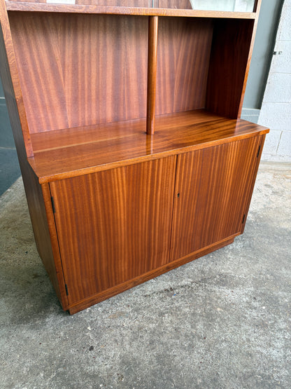 Mid-century Solid Sapele Mahogany Display Hutch