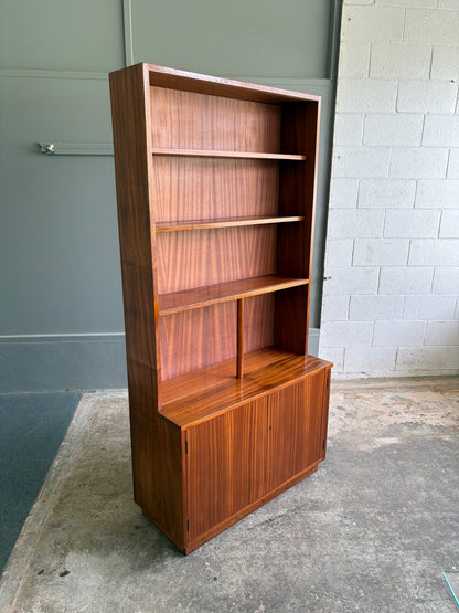 Mid-century Solid Sapele Mahogany Display Hutch