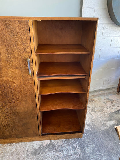 Mid-century Tiger Oak Converted Manrobe