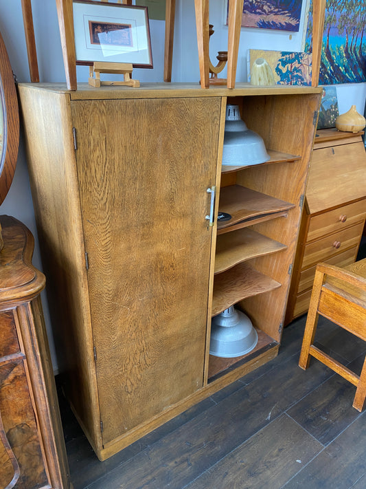Mid-century Tiger Oak Converted Manrobe