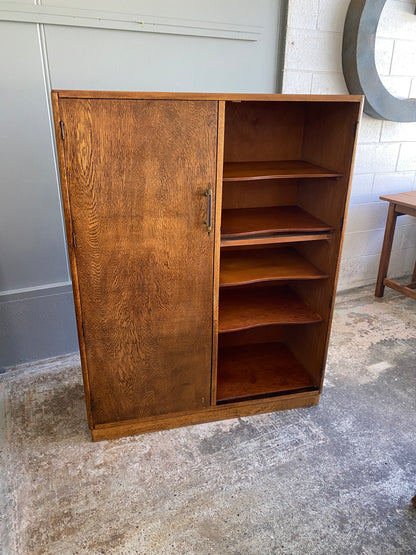 Mid-century Tiger Oak Converted Manrobe