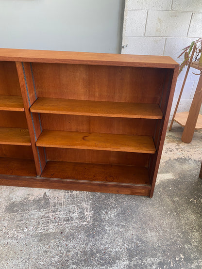 Mid Century Industrial Solid Oak Adjustable Bookcase
