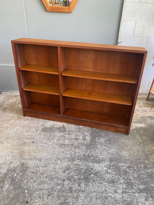 Mid Century Industrial Solid Oak Adjustable Bookcase