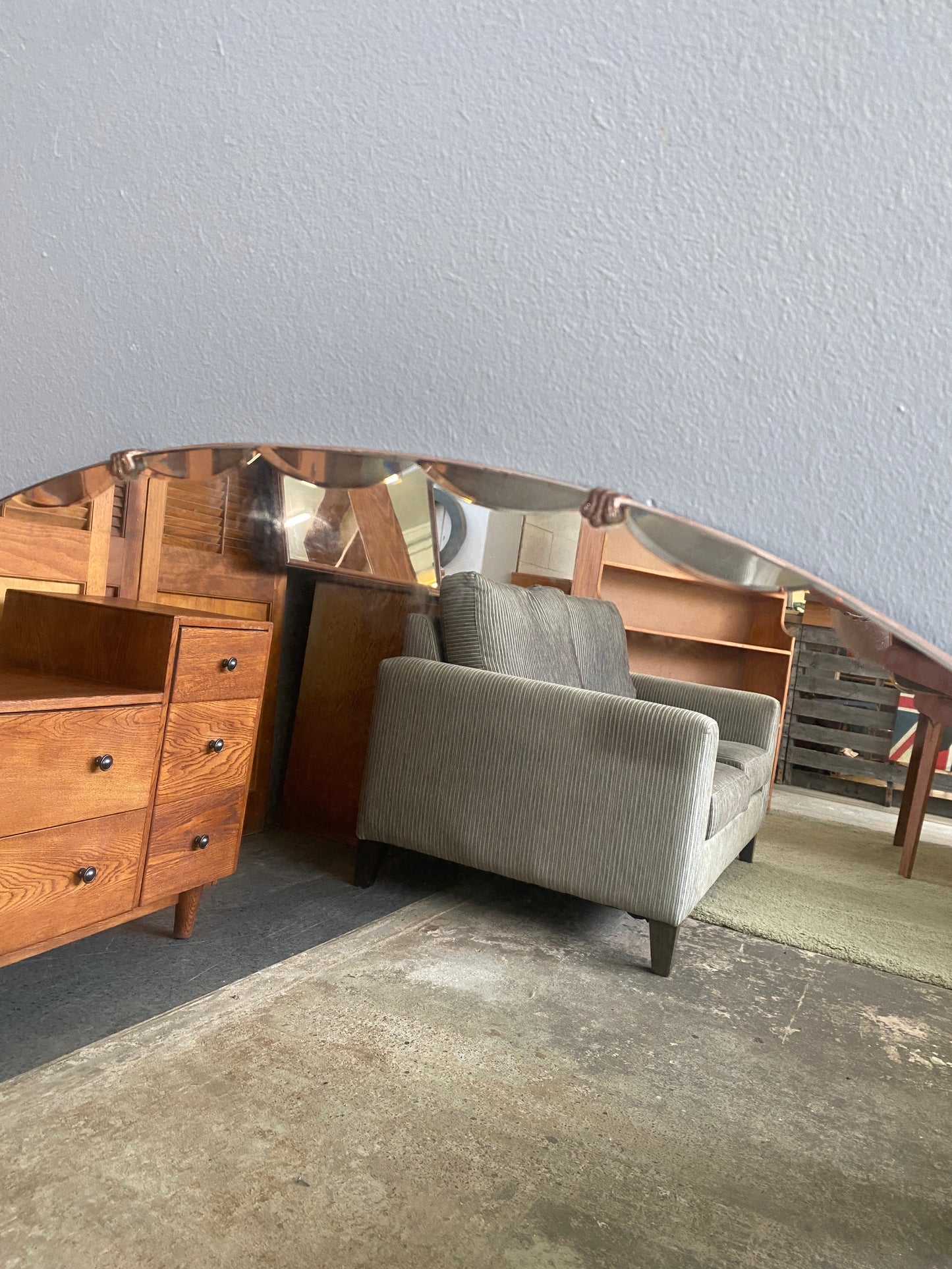 Mid Century Large Mirror 870mm x 920mm