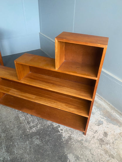 Mid Century Large Step Bookcase