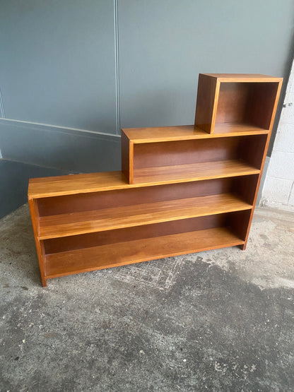 Mid Century Large Step Bookcase
