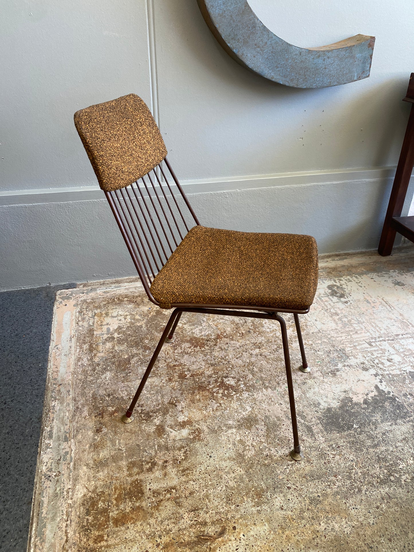 Mid Century Modern Dining Chair - Brown/Orange Fleck