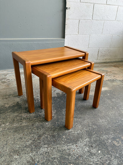 Mid Century Modern Solid Rimu Nest of Tables