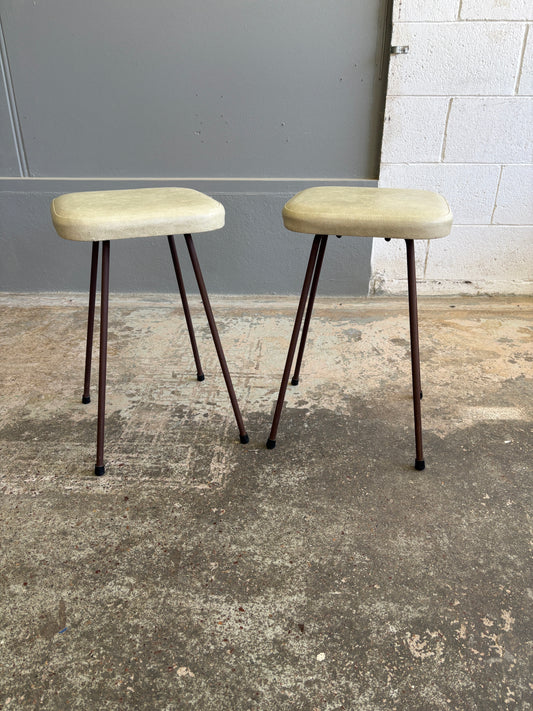 Mid Century Modern Stool (Cream Vinyl)
