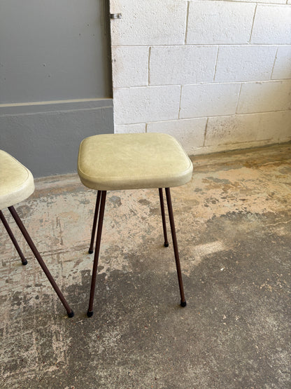 Mid Century Modern Stool (Cream Vinyl)