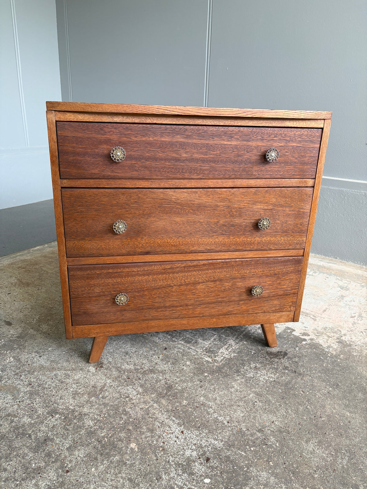 Mid Century Oak & Mahogany Drawers