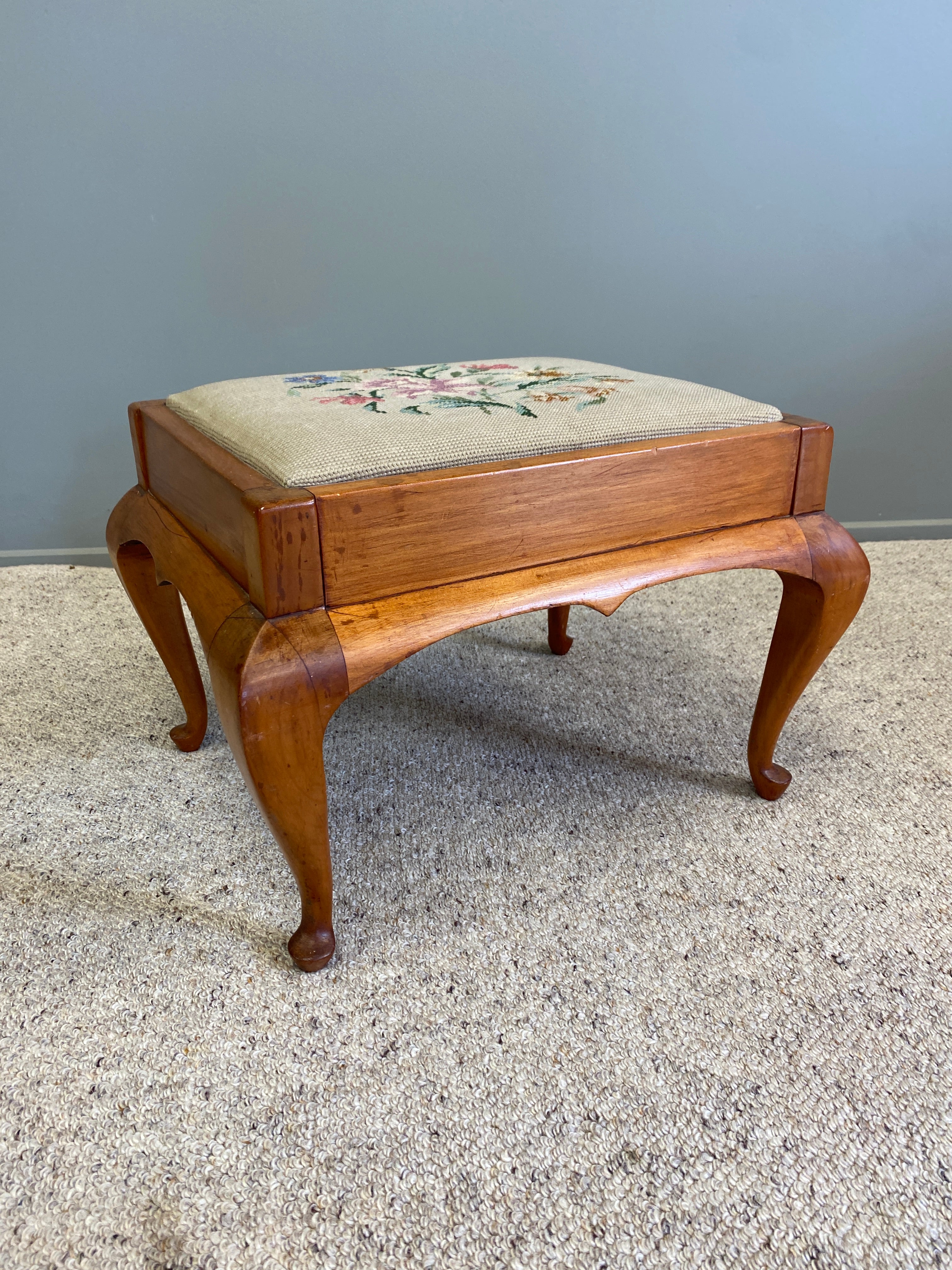 Uk Rim Stool Mid Century Rimu Needlecraft Foot Stool – Plots & Pickles