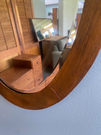 Mid Century Rimu w. Oval Bevelled Glass Plate