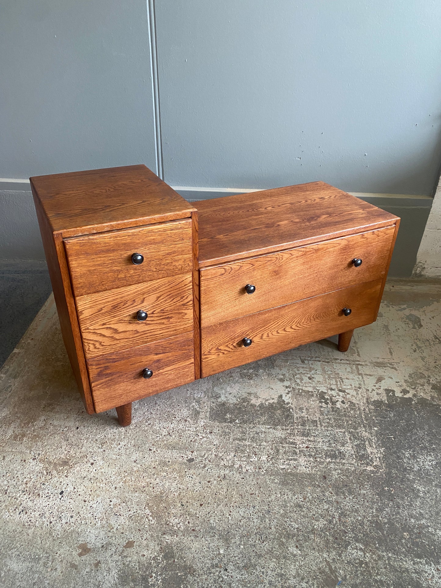 Mid Century Solid Oak Dresser/Drawers