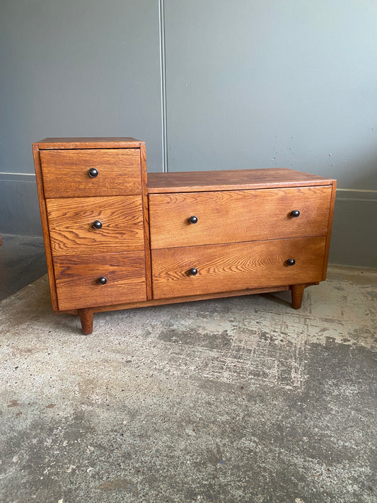 Mid Century Solid Oak Dresser/Drawers