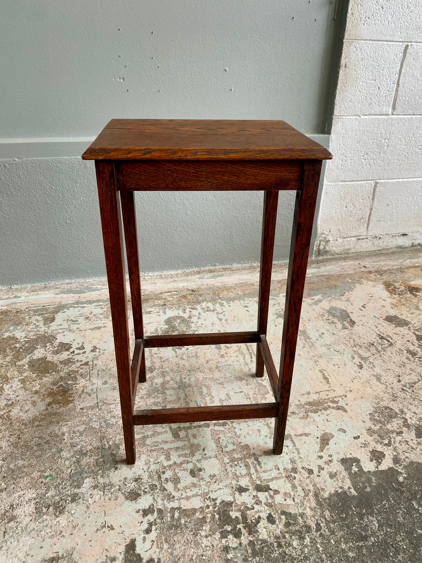 Mid Century Tiger Oak Plant Stand