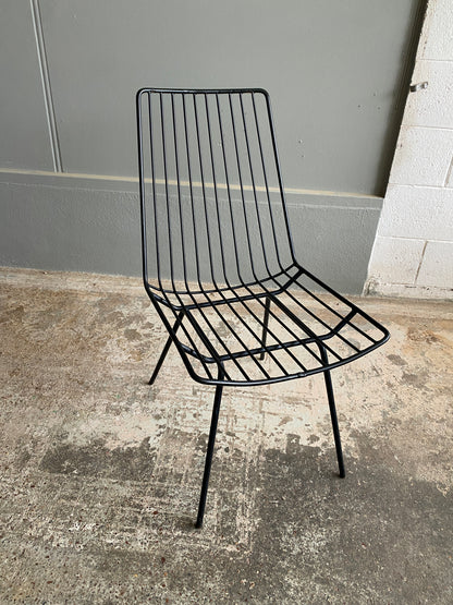 Mid Century Wireframe Dining Chairs - Matt Black (Pair)