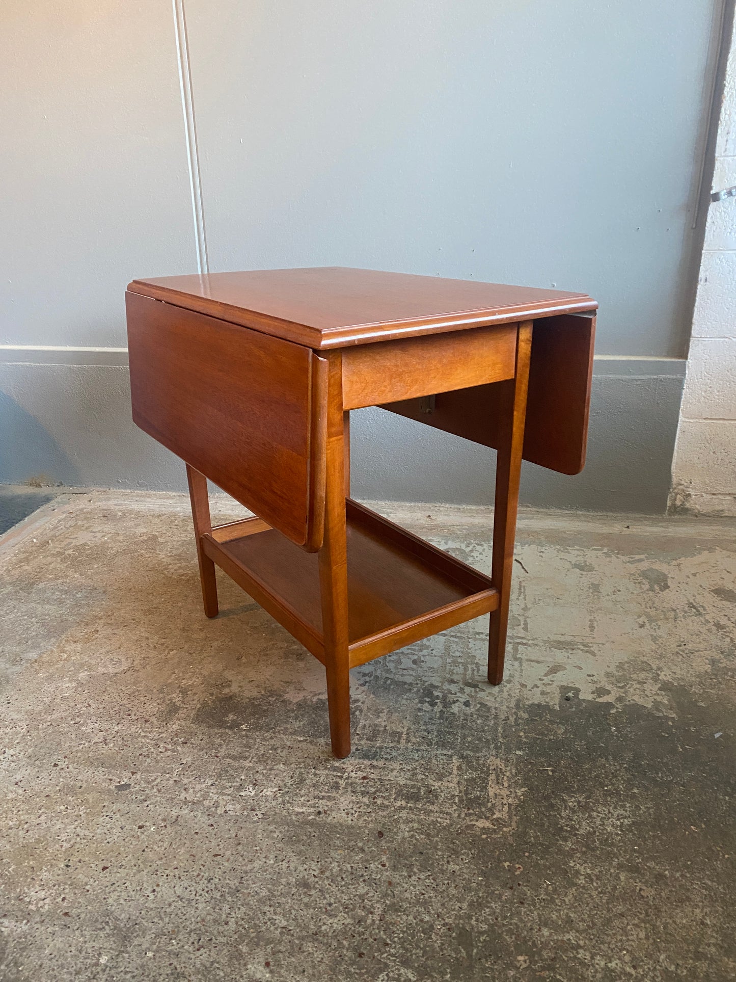 Mid Century Modern Mahogany Drop Leaf Dining Table