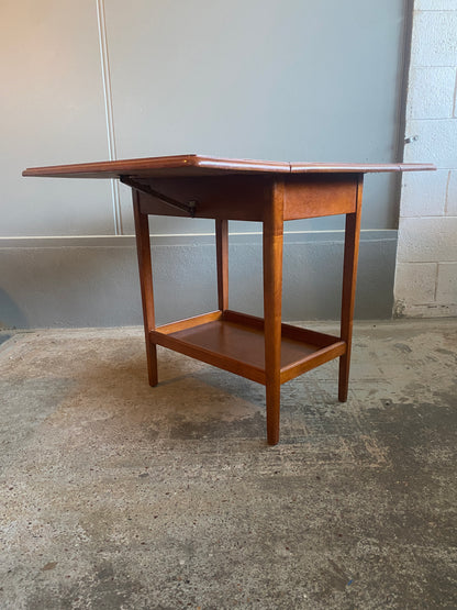 Mid Century Modern Mahogany Drop Leaf Dining Table