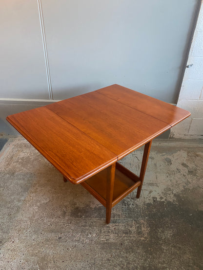 Mid Century Modern Mahogany Drop Leaf Dining Table