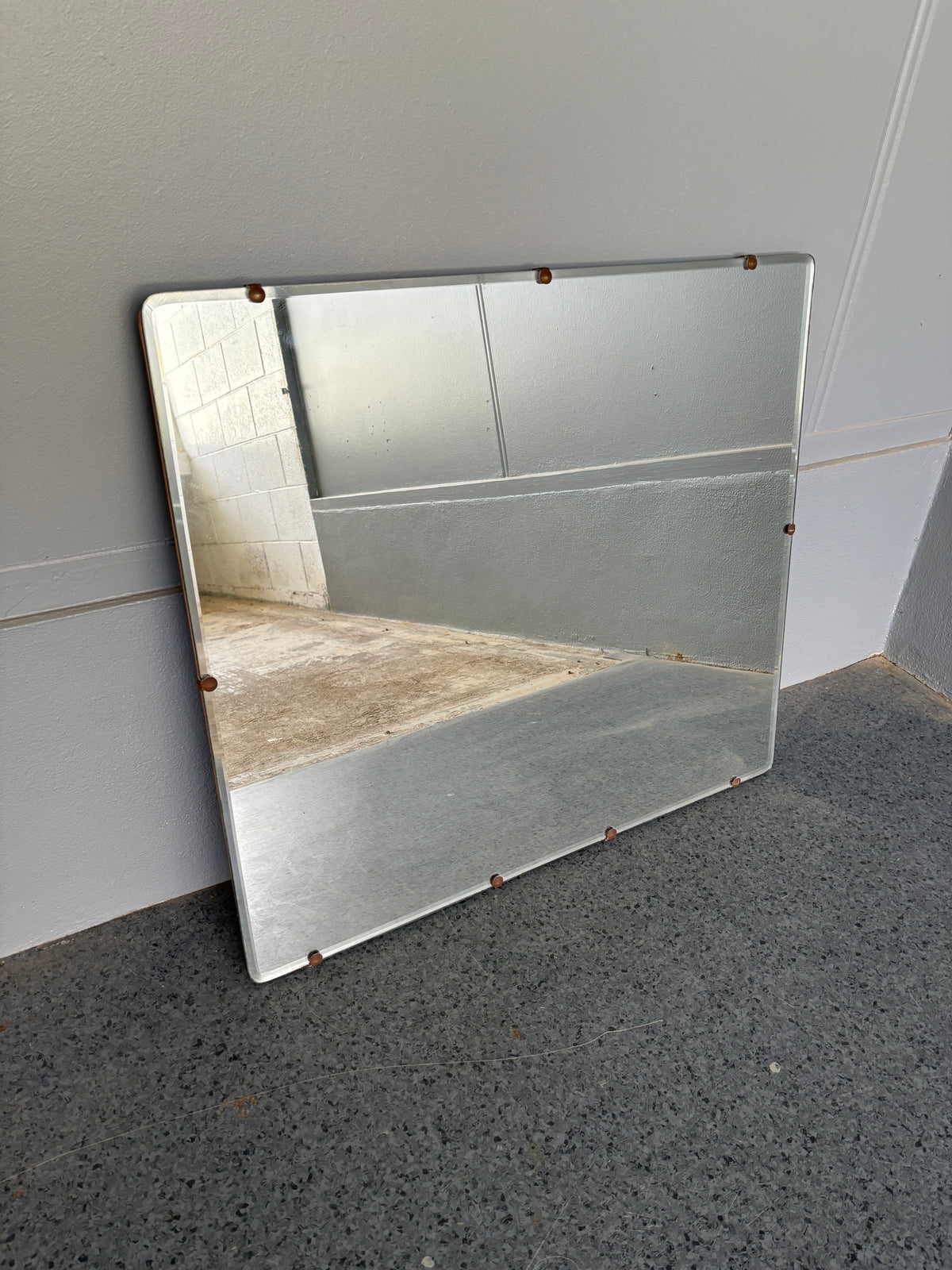 Mid century Double Bevelled Mirror