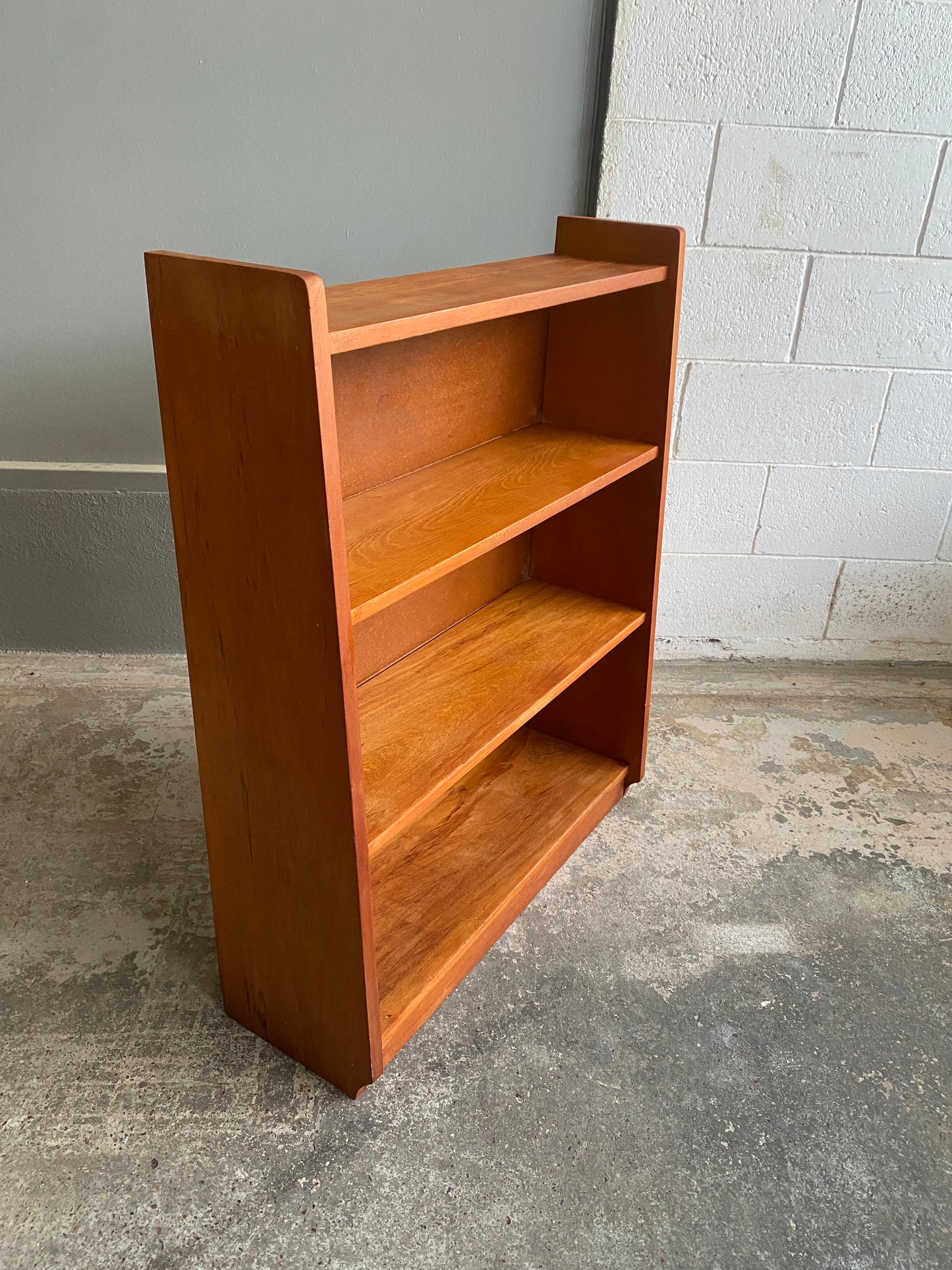 Mid century Modern Solid Rimu Asymmetric Bookcase