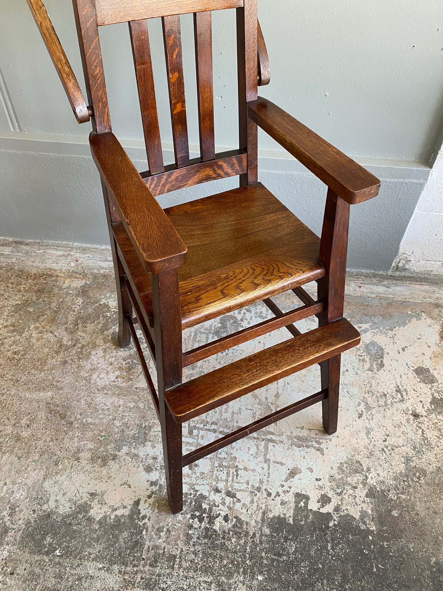 Mission Style Solid Oak High Chair