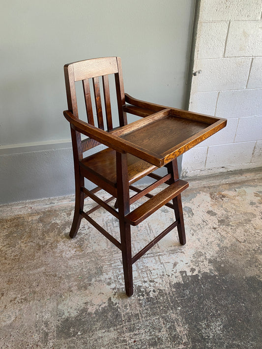 Mission Style Solid Oak High Chair