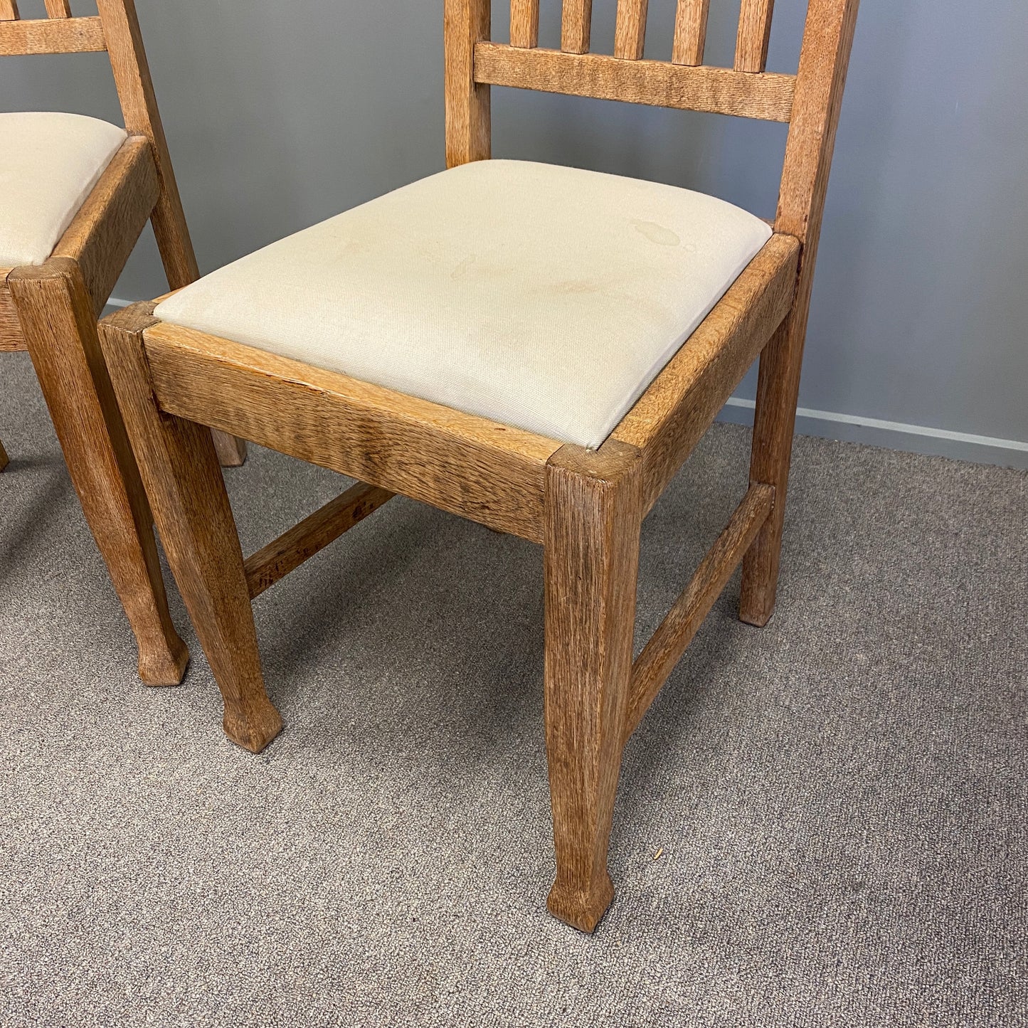 Oak Pair Arts & Crafts Style Dining Chairs